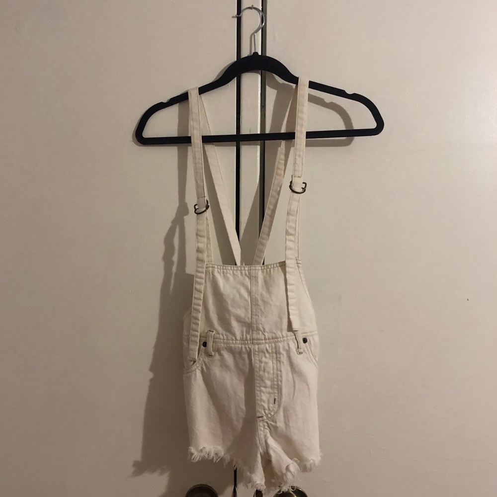 Free People We The Free cream white overalls